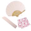 Stylish Business Fan with Fan Bag and Handkerchief Set [Osaka Choseido] Women's (Pink)