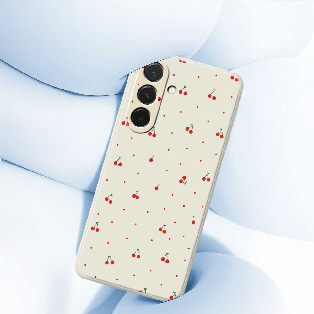 For Samsung Galaxy A36 5G Case Red Cherry Pattern Printing Straight Edge TPU Phone Back Cover