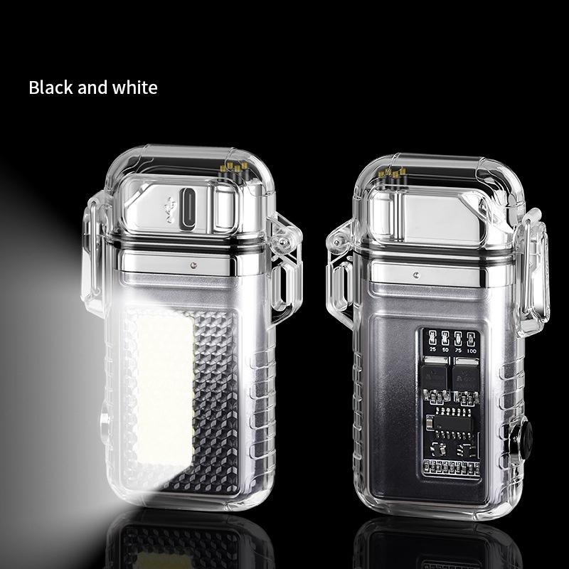 New Arrival Retractable Windproof Pulse Dual Arc Electric Lighter Outdoor Waterproof Camping BBQ LED Display Type-c Quick Charge Lighter