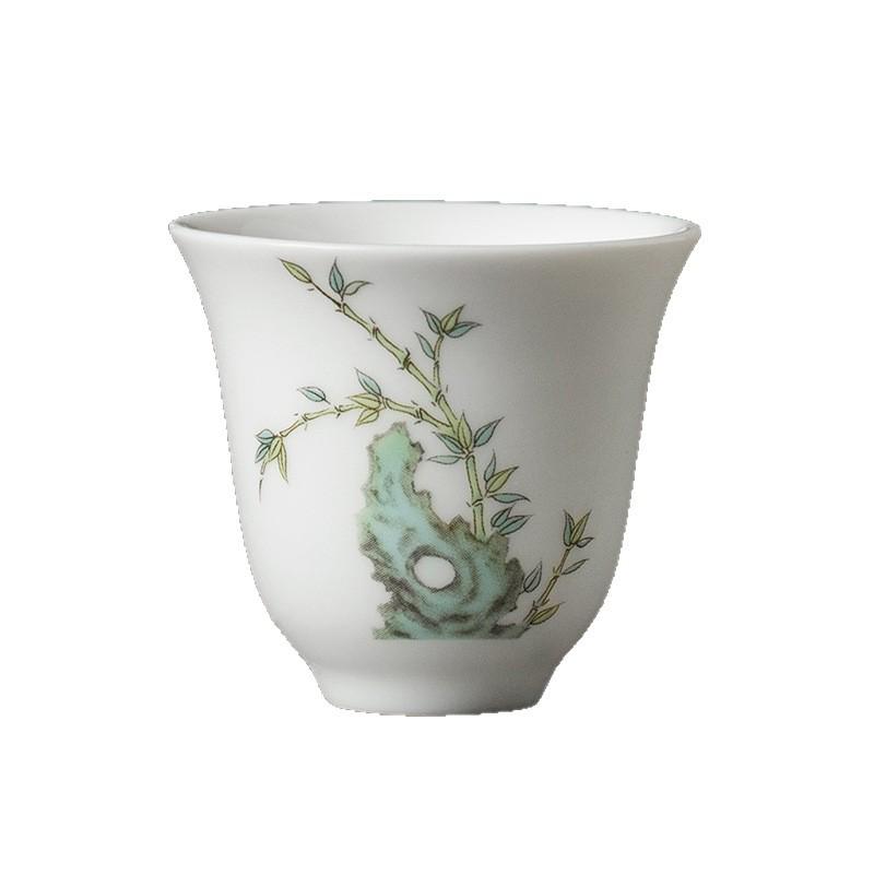 Magnolia White Porcelain Gongfu Tea Tasting Cup - Exquisite Small Ceramic Guest Cup