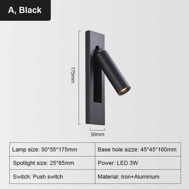 

Современный светодиодный настенный светильник медно-черного цвета, встроенный настенный светильник, светодиодный 3 Вт USB, светодиодный настенный светильник для чтения, регулируемые ночники, настенный светильник 3W&White Light