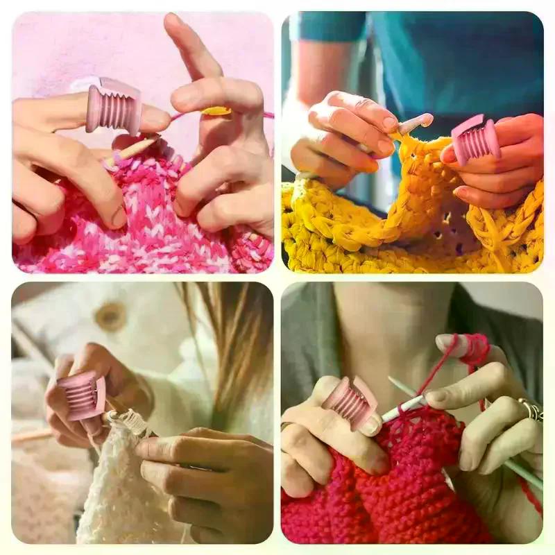 Portable DIY Crochet Finger Protector Mini Knitting Finger Sleeves Thimble for Crocheters New