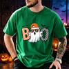 Men Women Funny Boo Cool Ghost Print T‑Shirt Trick or Treat Graphic Tees Halloween Party Costume Tops Spooky Season Gift T‑shirt