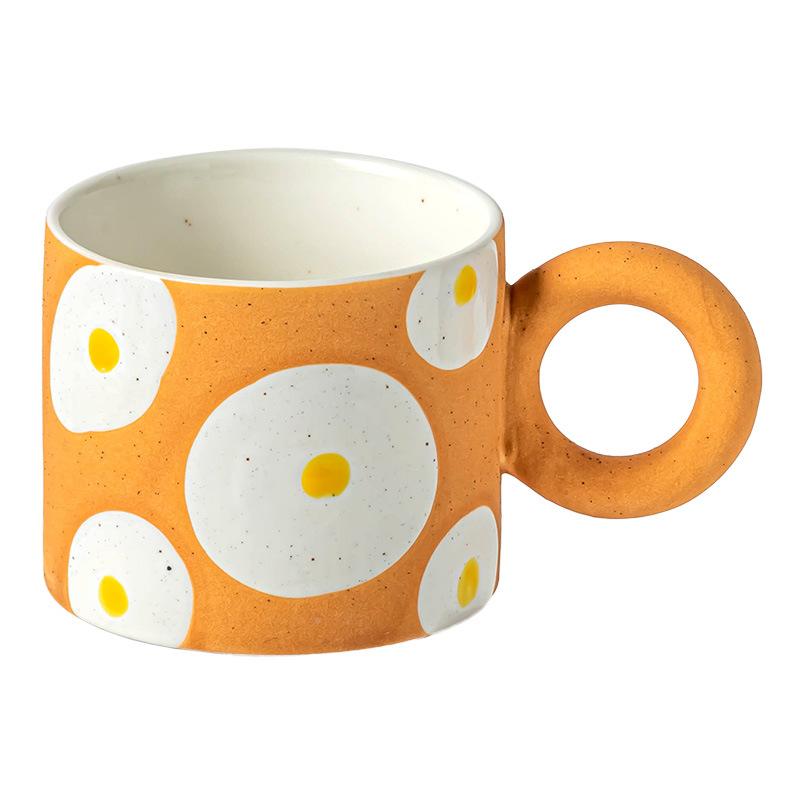 Internet Celebrity Hand-Painted Ceramic Mug Afternoon Tea Coffee Cup Breakfast Cup Photo-Produced Water Cup Good-Looking Cup
