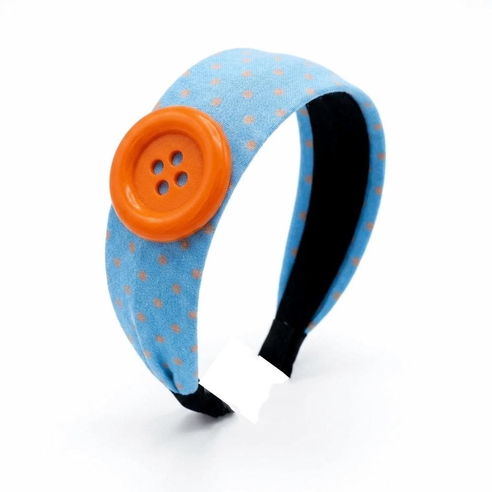 Wide Brim Dopamine Hair Hoop Non Slip Oversized Button Hairband Polka Dot Headband Makeup