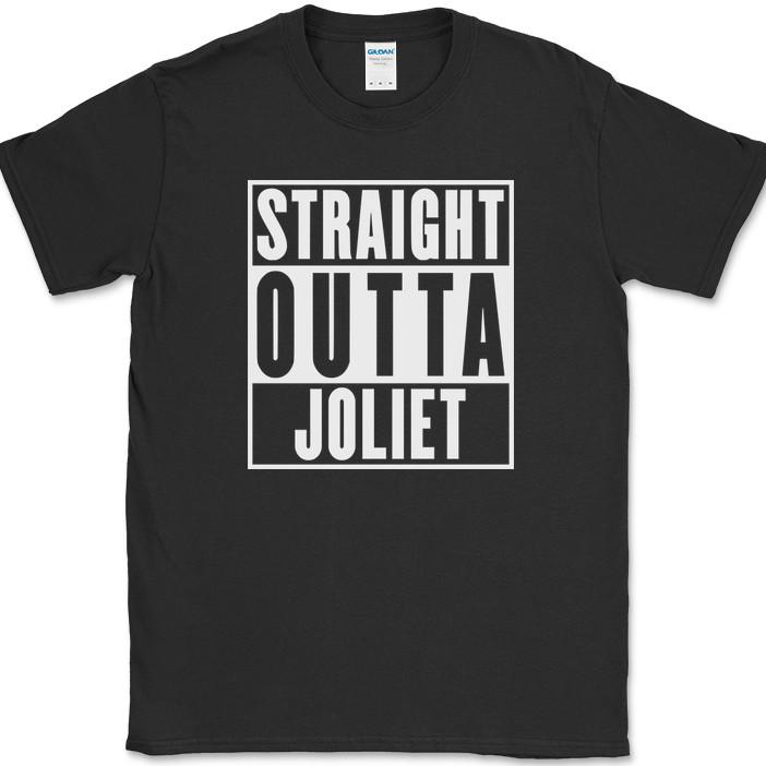 Straight Outta Joliet Illinois IL T-Shirt Funny State City Pride Humor Gift Tee XXXXL