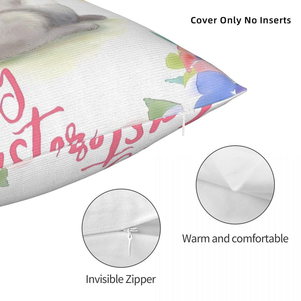 Pillow Cover Happy Easter Bunny Pattern Cushion Cover Eggs Novelty Pillow Case For Sofa Home Decorative Pillowcases