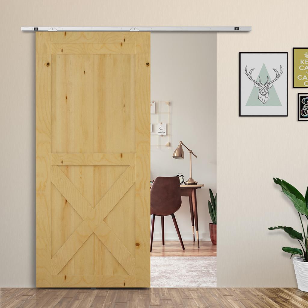 Complete sliding door kit 4 x 93 cm (h x w): rail, rollers, screws