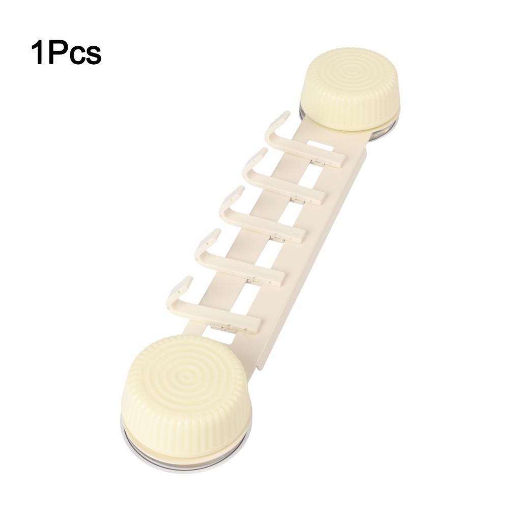 Space Optimizing Wall Mounted Utensil Holder with Removable Suction Cup Hooks
