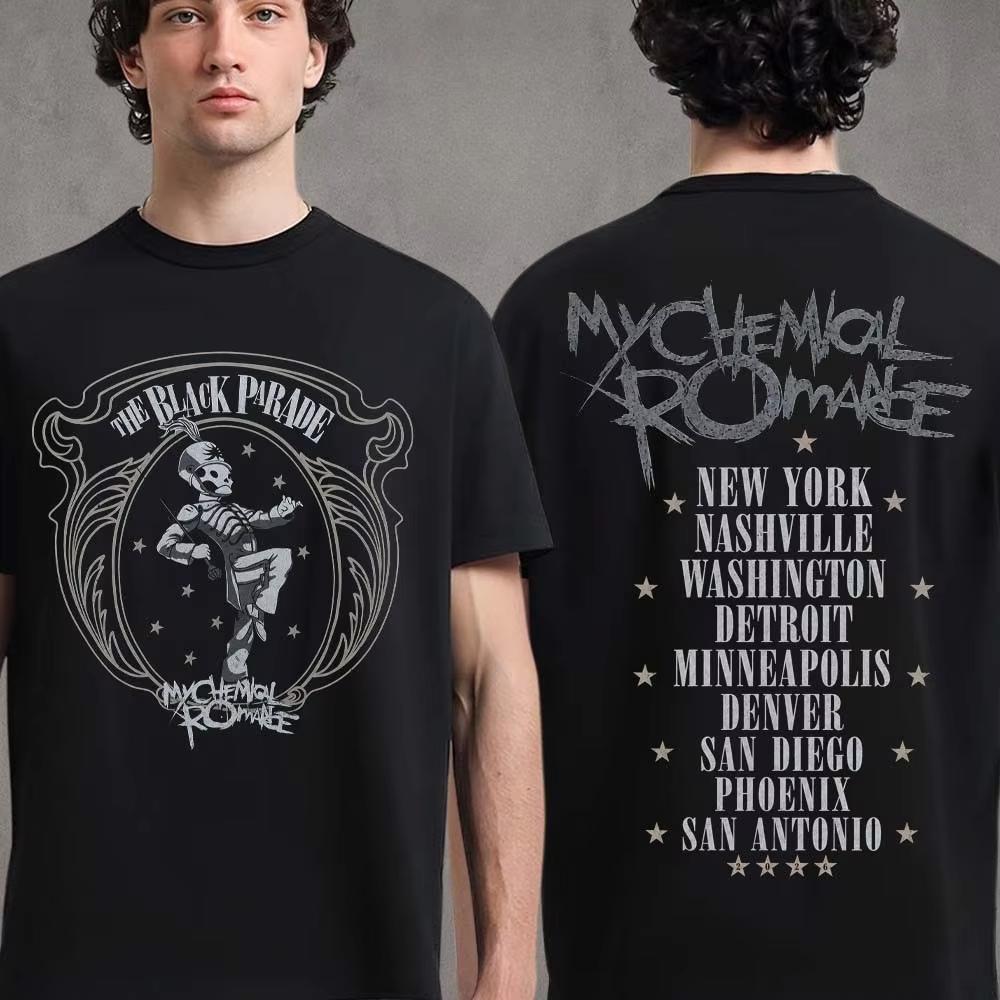 My Chemical Romance The Black Parade Tour UK Nové Unisex Tričko Bavlna Unisex Dámské Populární Móda Fanoušek Ležérní Tričko