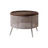 Vintage American Country Round Coffee Table - Distressed Wrought Iron Side Table for Living Room Decor, Ideal for Small Apartments.