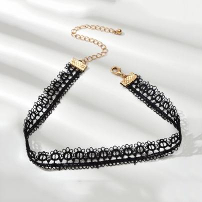 Koreanische Mode Samt Halsband Halskette für Frauen Vintage Sexy Spitze Halskette mit Anhänger Gothic Mädchen Hals Schmuck Zubehör