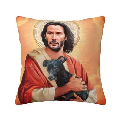 Keanu Reeves Lord Saviour Pillowcase Soft Polyester Cushion Cover Decorations Funny Jesus Pillow Case Cover Sofa Square
