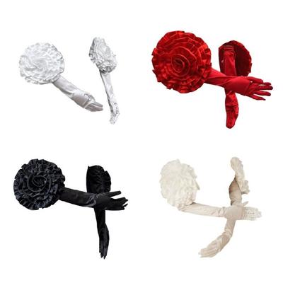 Elegante lange Handschuhe mit Blumenmuster für Tanzpartys, Hochzeiten und festliche Anlässe
