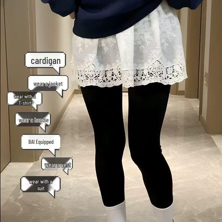 Women's Plus Size White Lace A-line Skirt for All Seasons