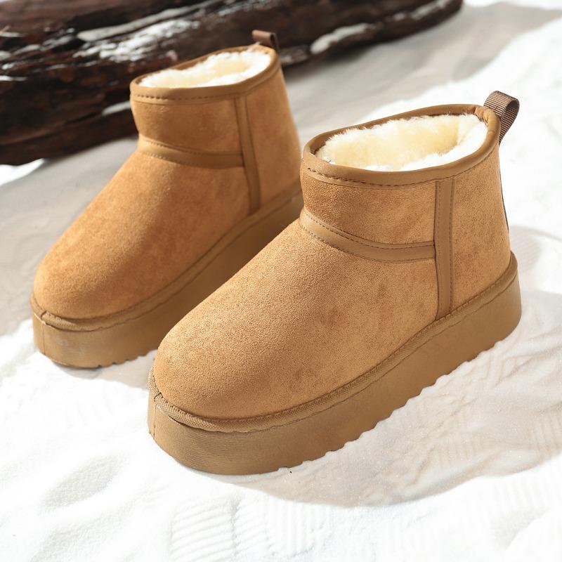 Real Sheepskin Wool Low-cut Warm Comfortable Shoes Women Fashion Short Shoes New Winter Warm Boots Fur Ladies Snow Boots
