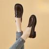 Estilo Novo Outono/Inverno Bico Redondo Couro Macio Impermeável Multiuso Sapatos com Solado Macio para Mulheres