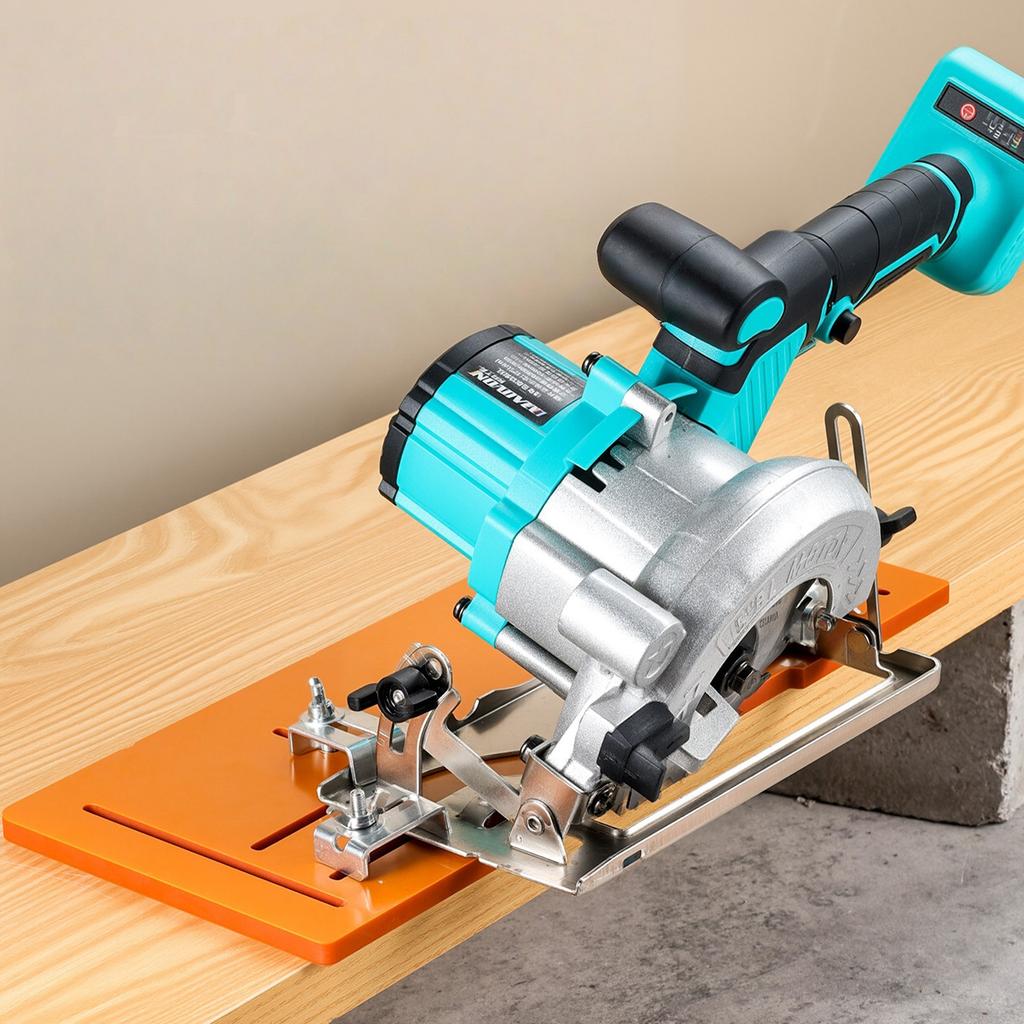 Multipurpose Cutting Guide Base Plate With Adjustable Height Angle Setting And Nonslip Surfaces For Woodworking