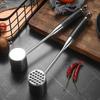 Wooden Handle 304 Stainless Steel Meat Hammer Steak Floss Potato Punching Machine Potato Press Clay Crusher Kitchen Tools