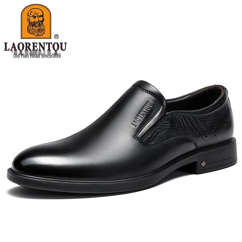 Men s Breathable Leather Business Casual Shoes - British Style Cowhide 38