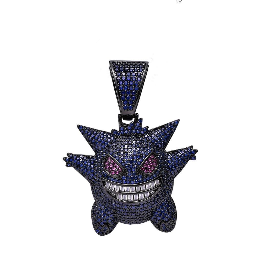 Diamond Gengar Pendant Hip Hop Necklace: Unisex Street Style Accessory Chain