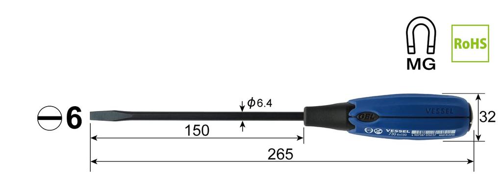 VESSEL Super Cushion Penetrating Driver X 150 730 -6