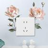 Pink White Flower Wall Sticker Removable Self Adhesive Switch Cover for Bedroom Living Room Home Decor Background Decoration