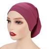 Elastic Tie Hijab Women Undercap Head Scarf Islamic Under Scarf Ramadan Ribbed Hijab  Girls