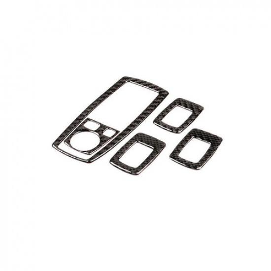 Fit For BMW X3 E83 2006-2010 Real Carbon Fiber Window Lock Lift Panel Trim Frame