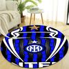 1pc I-Internazionale Milano Print Round Carpet Chair Round Carpet Suitable for Bedroom Living Room Home Decorative Carpet