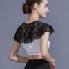 Elegant Lace Trimmed Polyester Shawl For Weddings Parties Office Lightweight Breathable Wrap