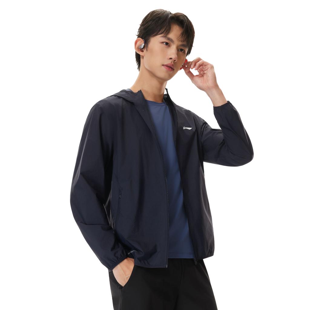 Li-Ning Fitness Series Windproof Water-Repellent Quick-Dry Cool Hooded Sun Protection Jacket Men jackets AFDW475-10