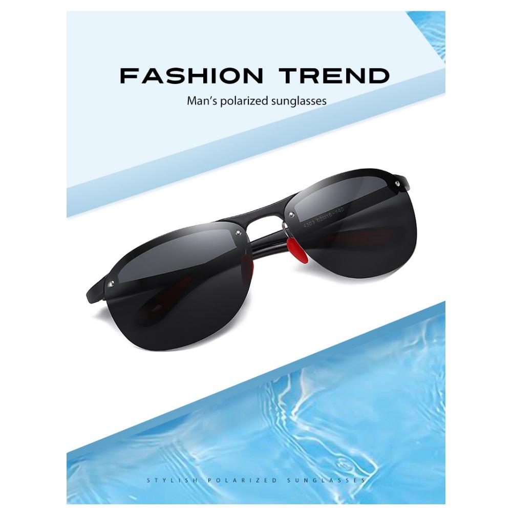 aoron Half Frame Polarized Men's and Women's Fashion Sunglasses Driving Sunglasses TR Night Vision Goggles