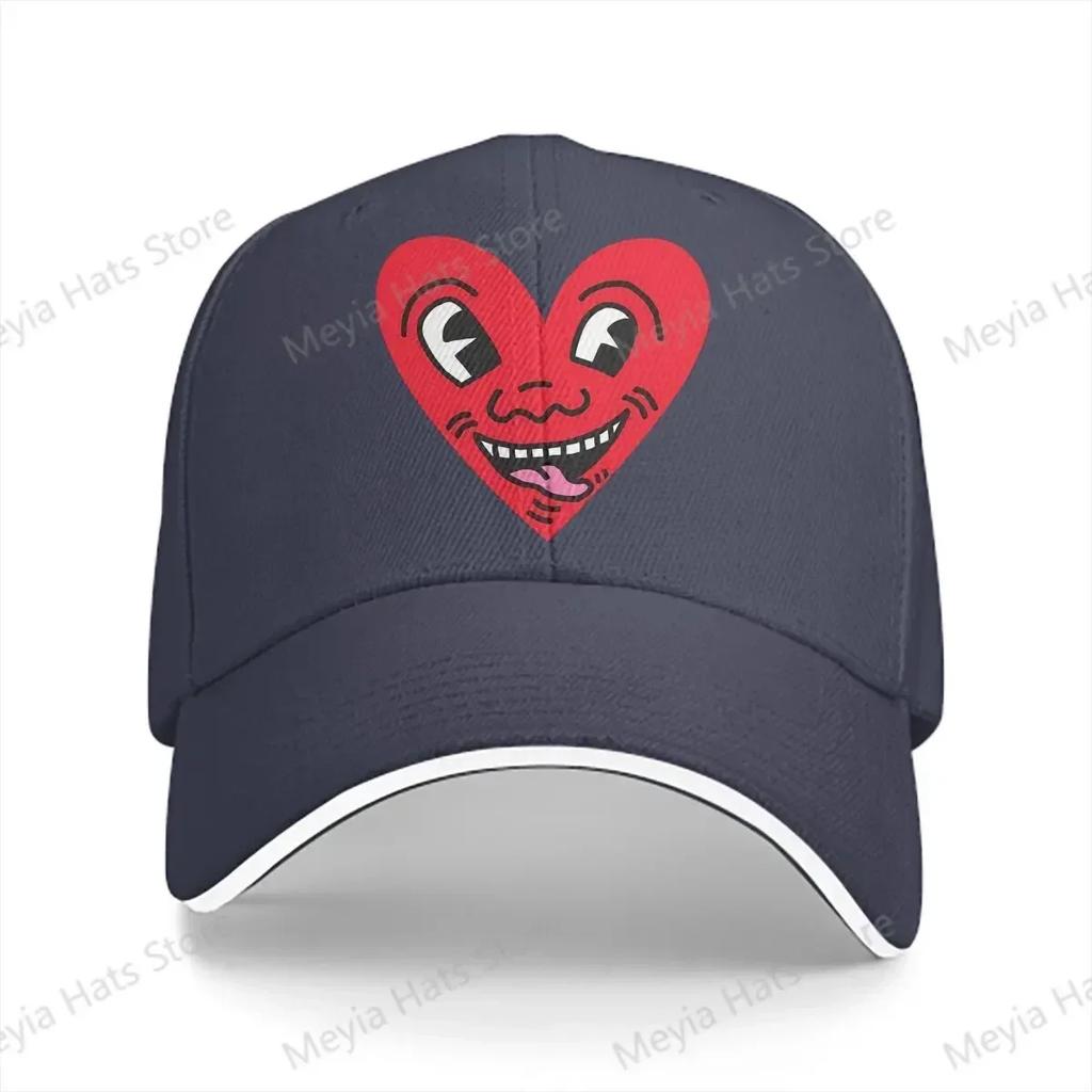 Face Heart Haring Geometric Graffiti Multicolor Hat Peaked Womens Cap Personalized Visor Protection Hats