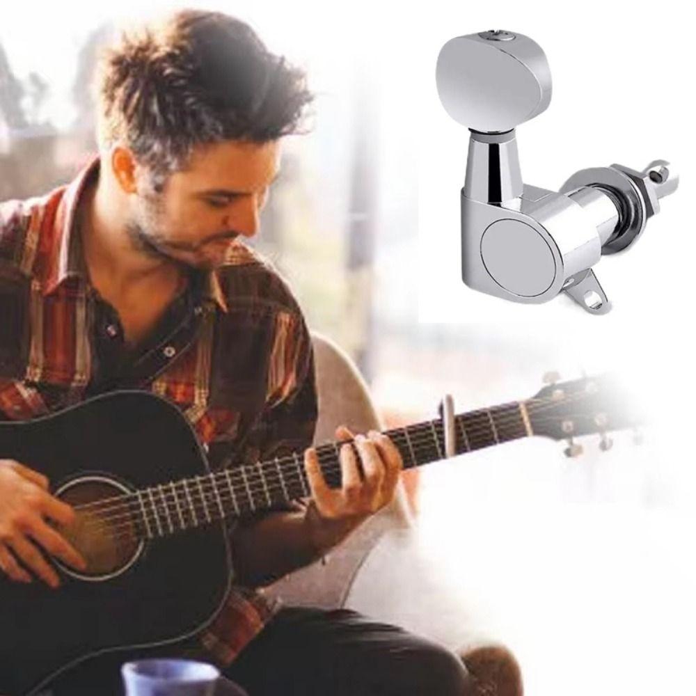 6Pcs with Ferrule/Threaded Bushing/Screw Guitar String Tuning Pegs  Acoustic Electric Guitar
