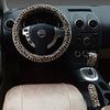 Plush leopard steering wheel cover three piece car handle cover cover
