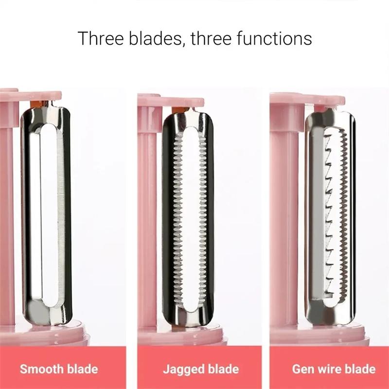 3 I 1 Skalare Frukt Grönsak Potatis Morot Gurka Multifunktionell Vass Rostfritt Stål Rivjärn Skalare Skiva Hem Kök Verktyg