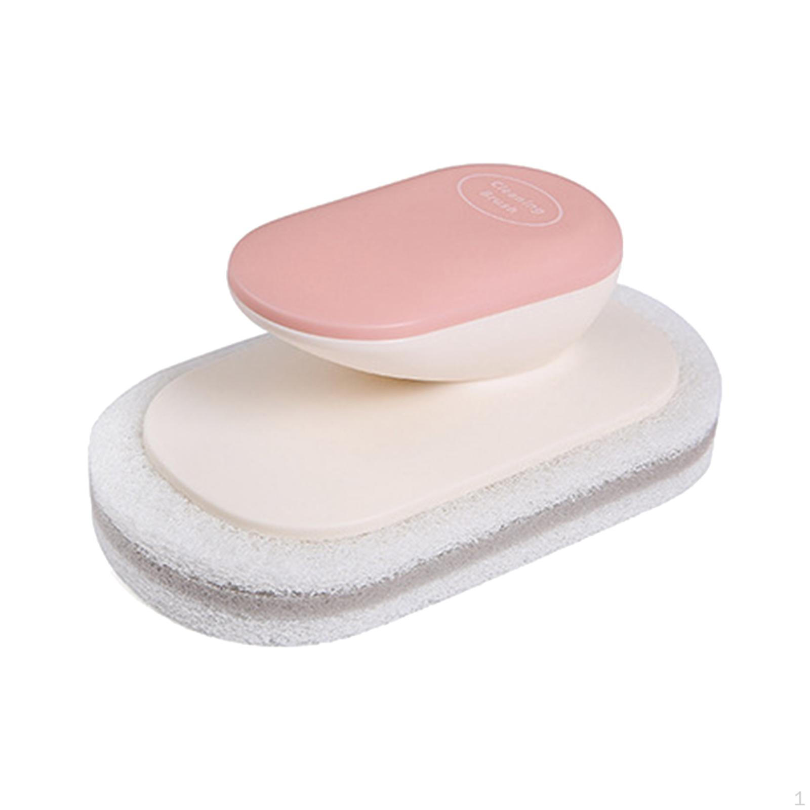 

Handle Cleaning Brush Dish with Scrubber for Utensils Pot Bowl Pink