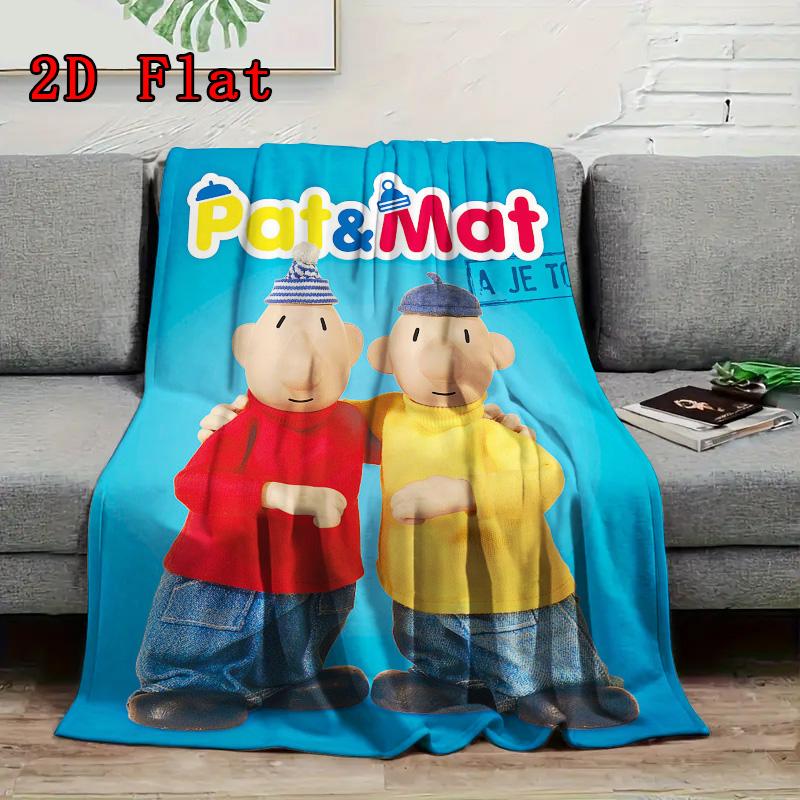 Pat & Mat 2D Flat Pattern Flannel Blanket High Quality All Seasons Warmth and Comfort Perfect for Christmas Gifts.PMT0914457