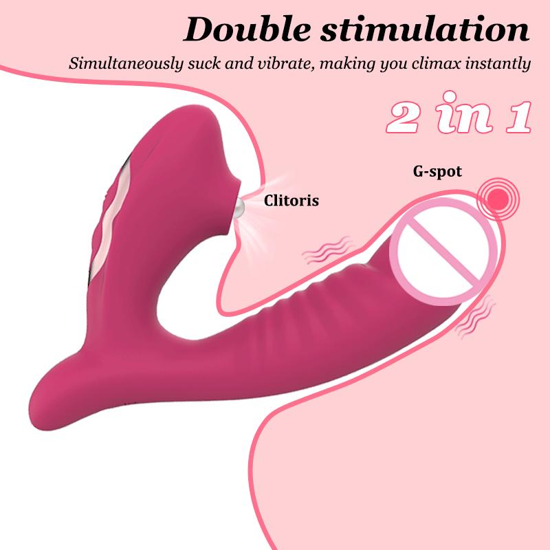 Sucking vibration 2-in-1 vibrator 10-speed oral sex 10-speed vibration clitoris stimulation vaginal massage female sex toy