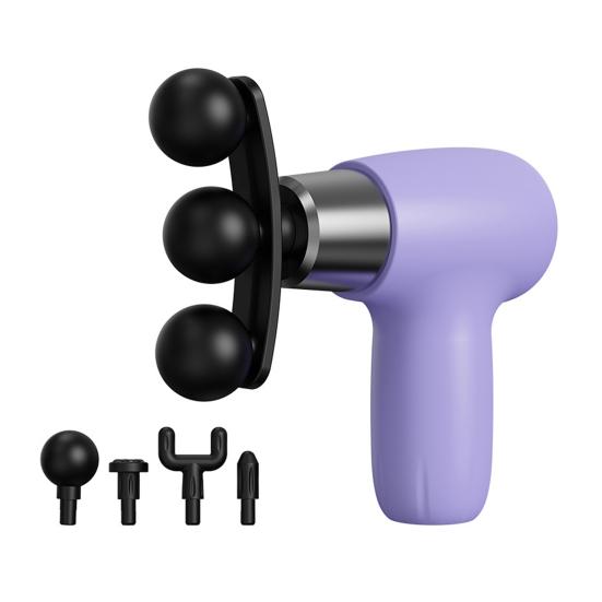 

Mini Percussion Massager Portable Deep Tissue Massager 6 Speeds & 9 Attachments Silent Operation Massage Tool for Muscle Relief фиолетовый