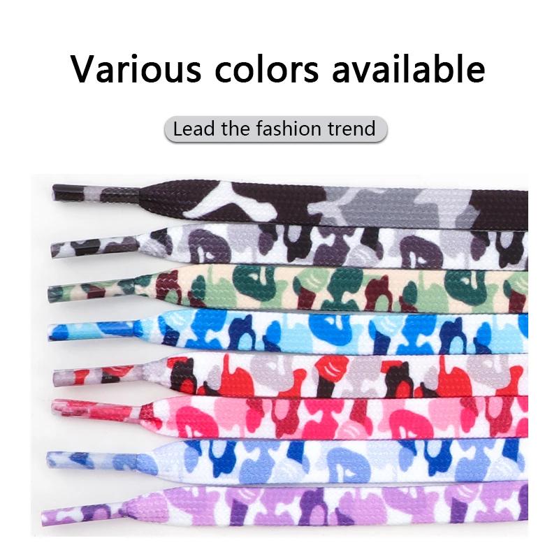 Flat Shoelaces For Sneakers Colorful Shoe Laces Camouflage Print Boot Men and Women Leisure Shoes Lace Shoestring