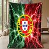 Portugal Football Printed Flannel Blanket Skin Friendly Warm Decorative Throw for Indoor Couch Bed Daily Use
