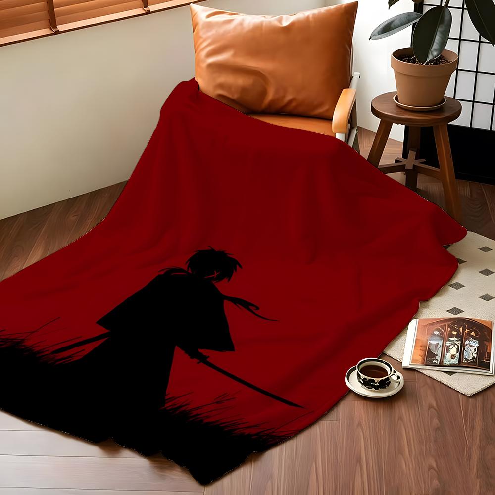 Anime R-Rurouni K-Kenshin Throw Flannel Cozy Print Blanket, Portable, Durable Machine Washable Cute Cool