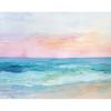 Pink Watercolor Ocean Waves Seascape Poster Oyster Shell Beach Umbrella Surfing Canvas Printing Wall Art Picture Home Decor