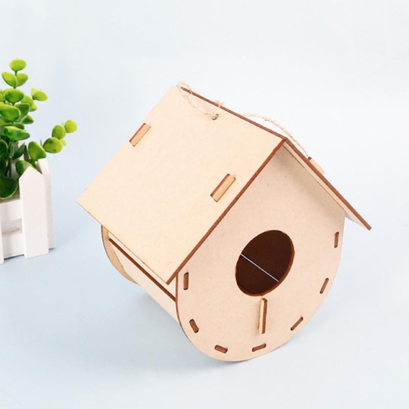Hands On Learning Bird House Making Set Easy to Assemble Wooden Bird Shed Craft Supplies For Children Students Education