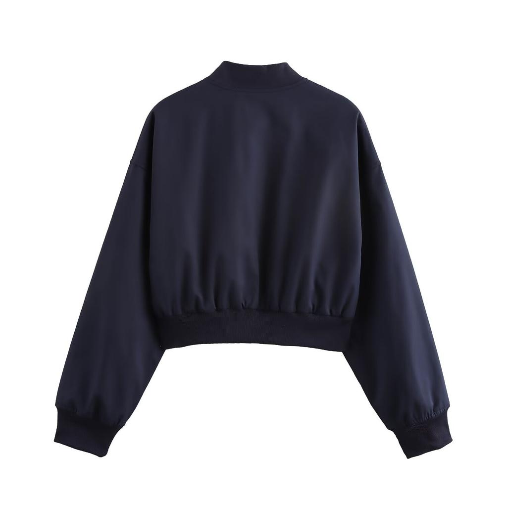 Autumn new women's clothing, European and American style French design fashionable versatile baseball jersey, short shoulder width jacket