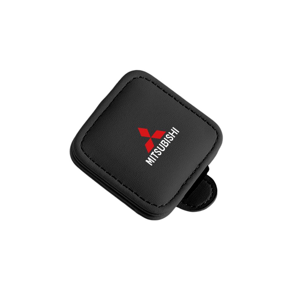 Leren Zonneklep Auto Bril Clip Auto Zonnebril Houder Accessoires Voor Mitsubishi Pajero Outlander Montero Lancer Triton l200