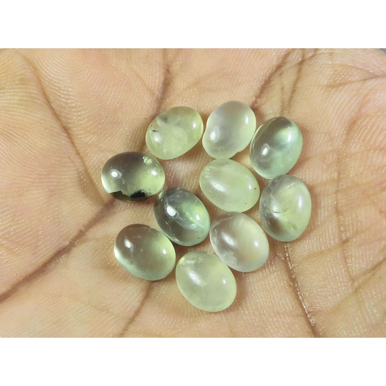 

6X8 ММ Натуральный Пренит Овальный Кабошон Свободный Драгоценный Камень 10 Шт./Лот A-278