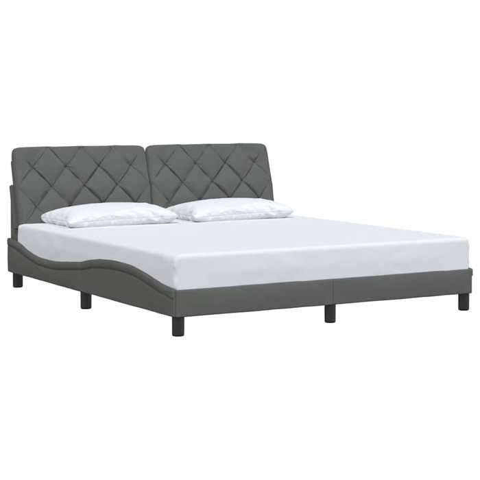 VidaXL Cadre de lit sans matelas gris foncé 180x200 cm tissu 3310616